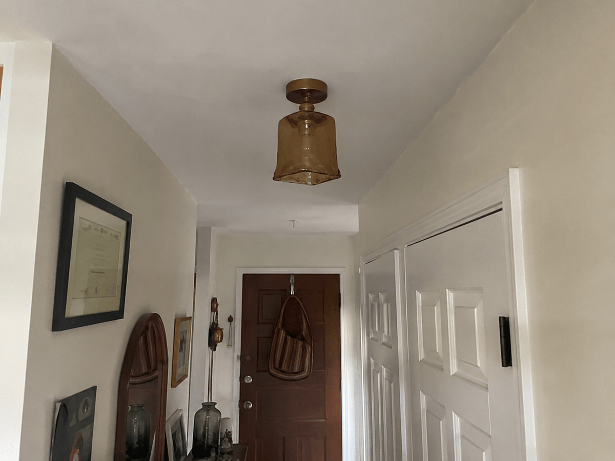 Josephine | Ruffled Amber Glass Ceiling Lamp - Luma House