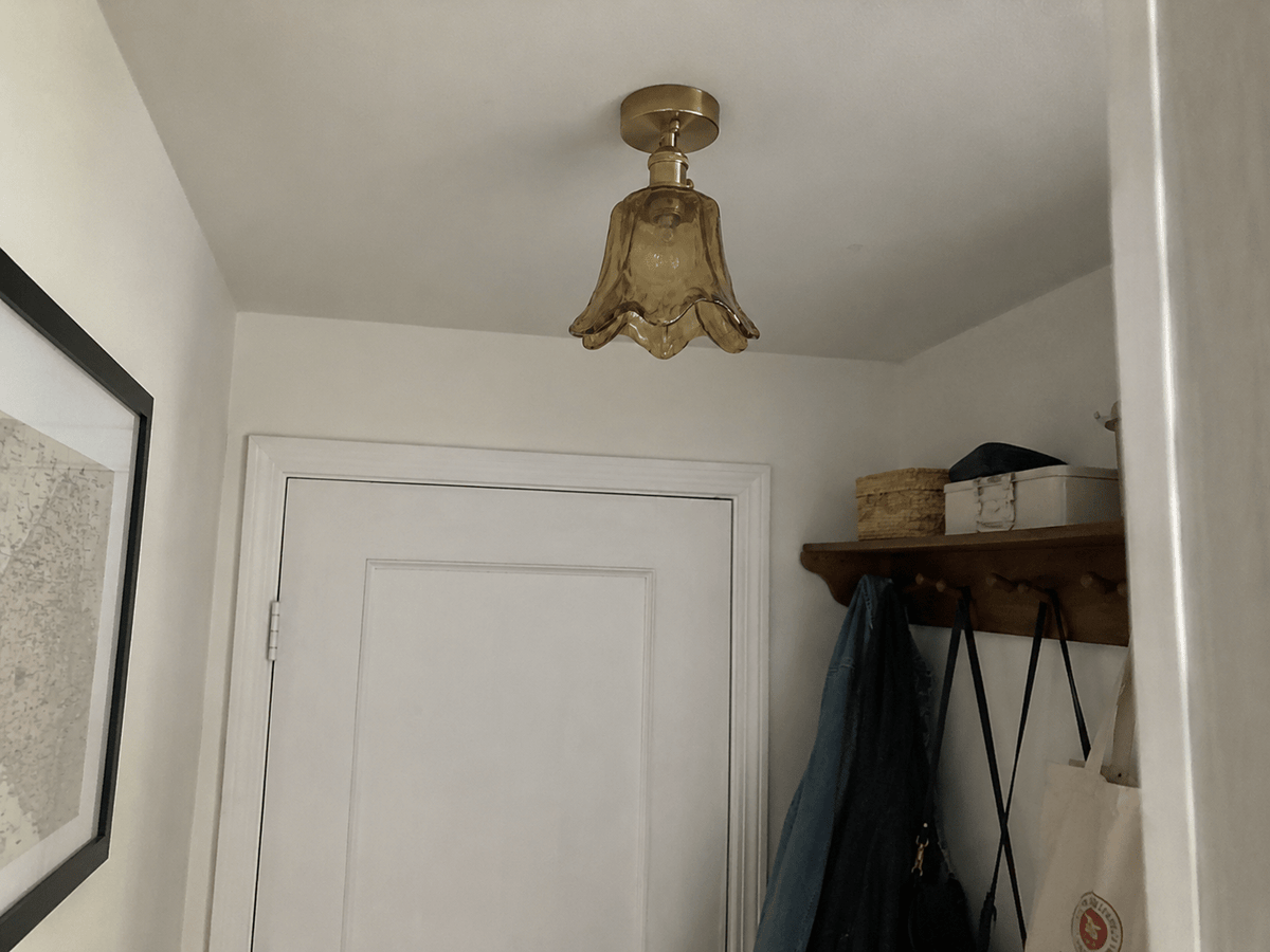 Josephine | Ruffled Amber Glass Ceiling Lamp - Luma House