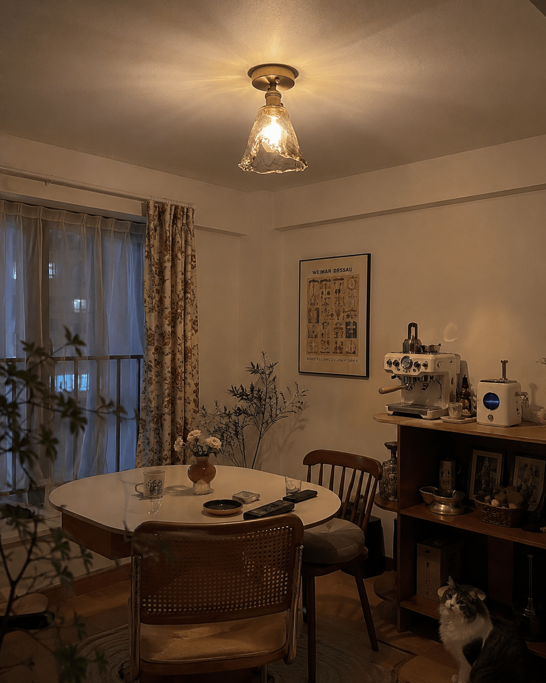 Josephine | Ruffled Amber Glass Ceiling Lamp - Luma House