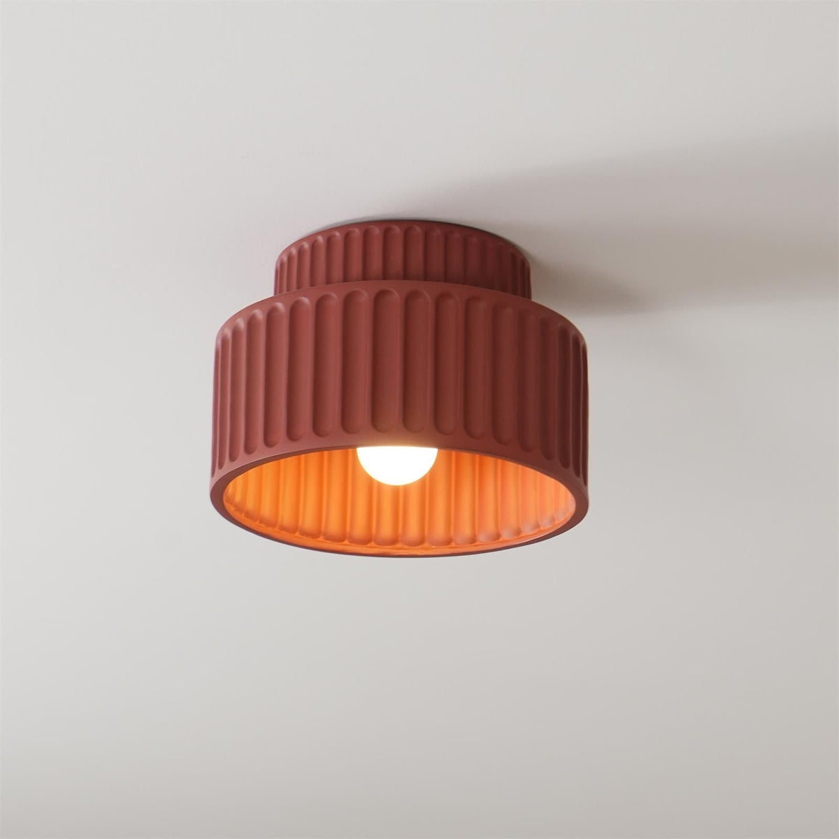 Kami Sculpted Resin Ceiling Light – Orange