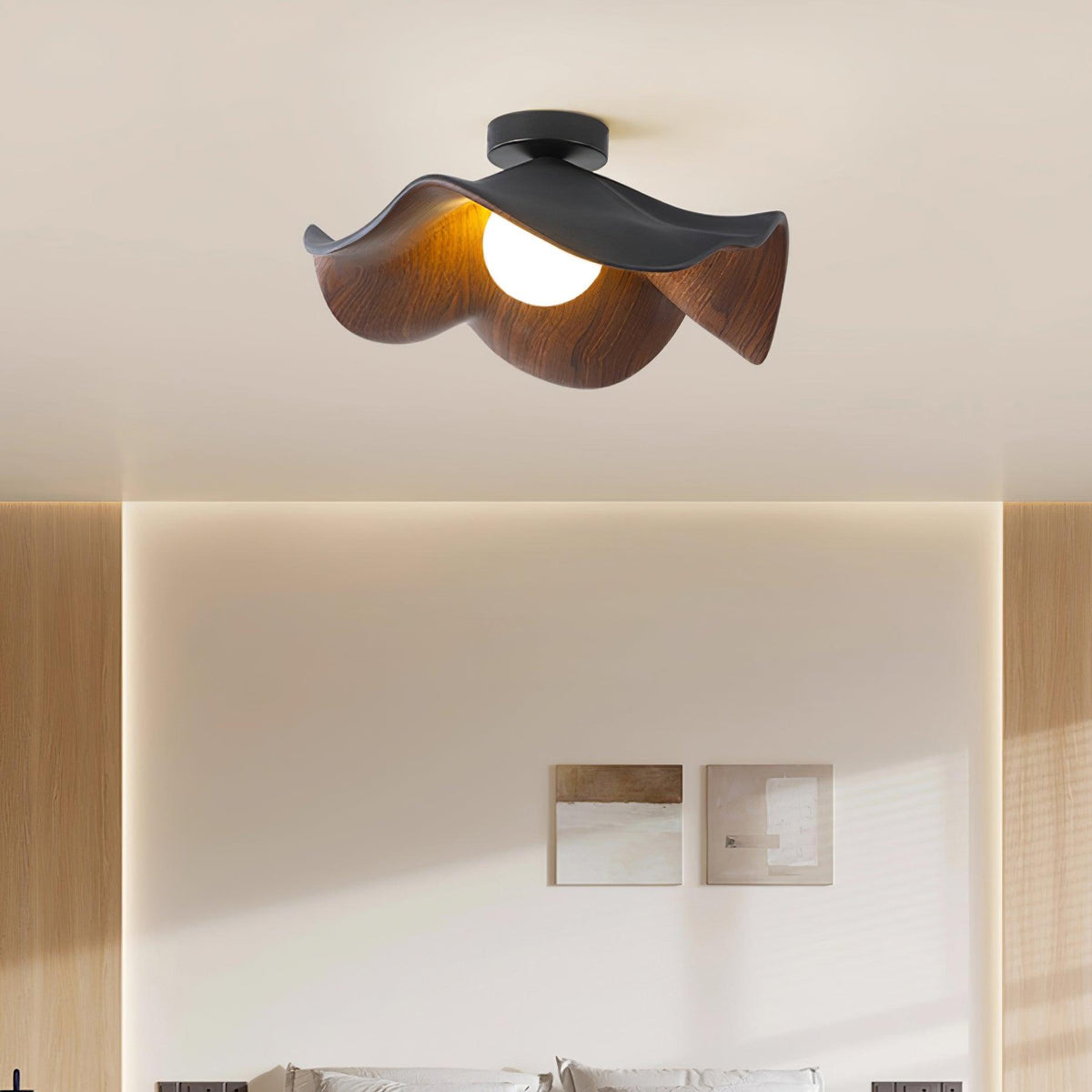 Lotus Leaf Wood Ceiling Light – view 14