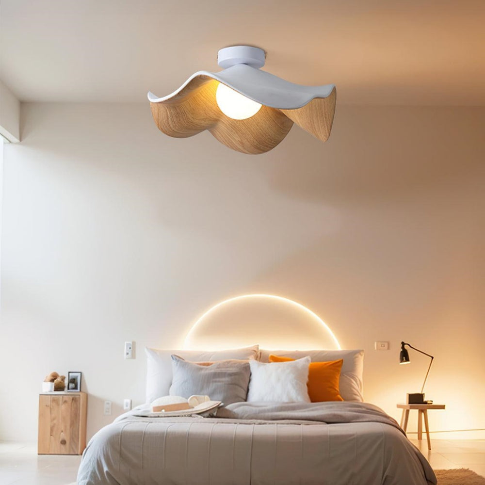 Lotus Leaf Wood Ceiling Light – view 17