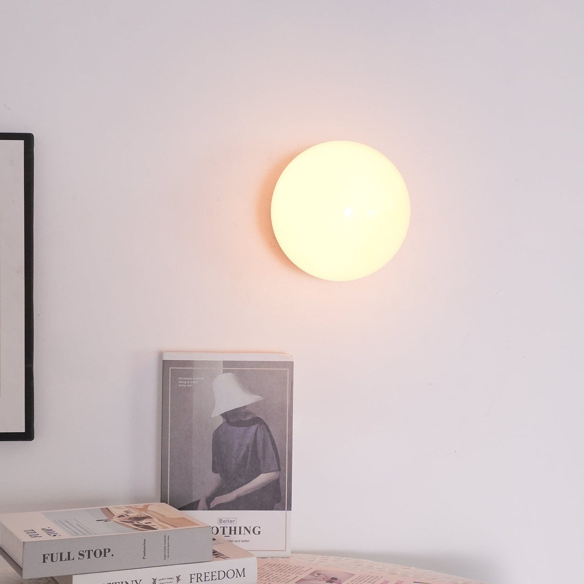 Marshmallow sconce size comparison detail shot
