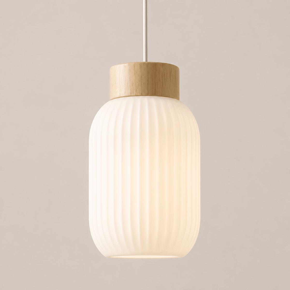 Mei | Ribbed Glass Lantern Pendant - Luma House