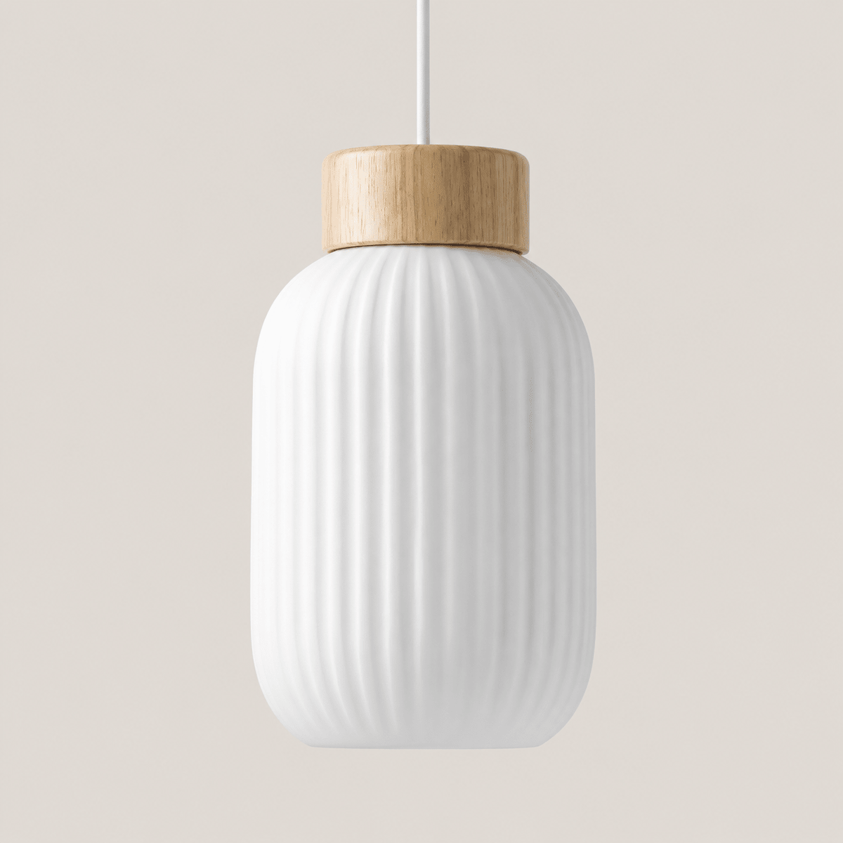 Mei | Ribbed Glass Lantern Pendant - Luma House