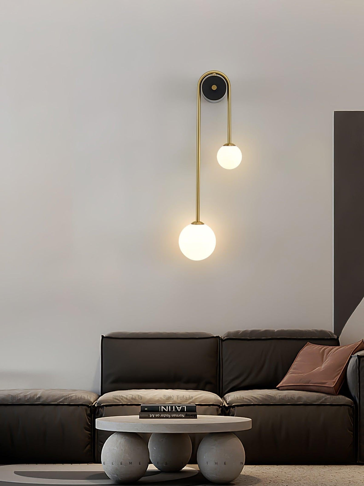 Overhead light beam from Alcoutim wall sconce