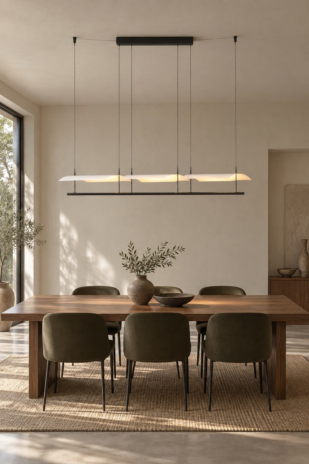 Veilane triple wing LED pendant light - 02 scene 1770 dining on