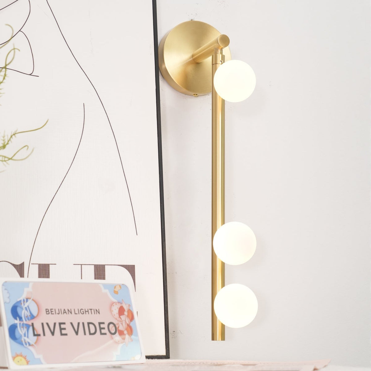 Vouga seven-B antique brass finish detail