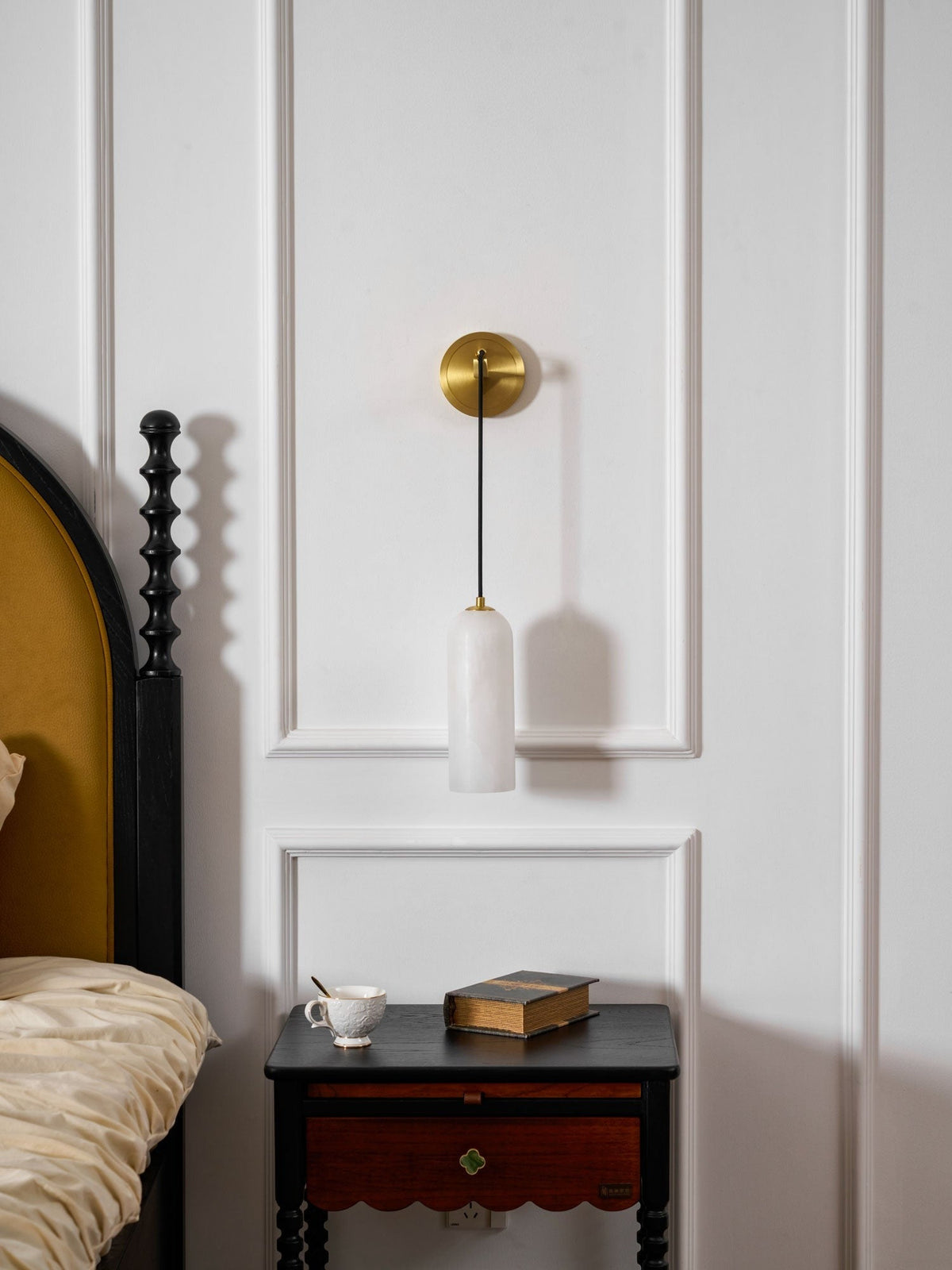 Zêzere wall sconce displaying available hardware finishes