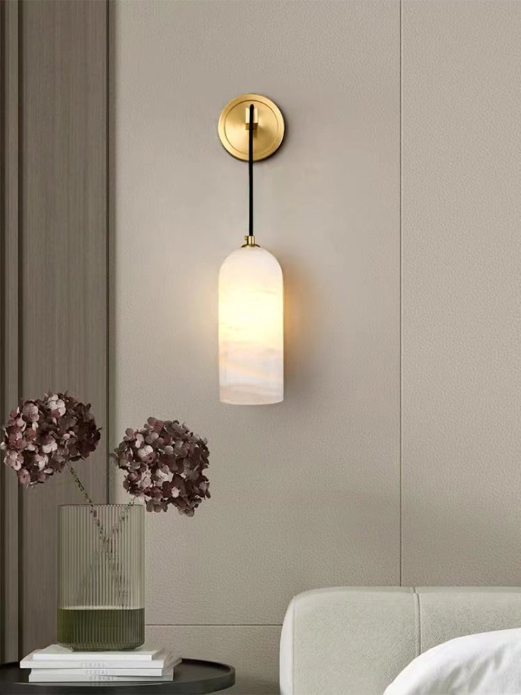 Zêzere wall sconce showing bracket and depth from wall