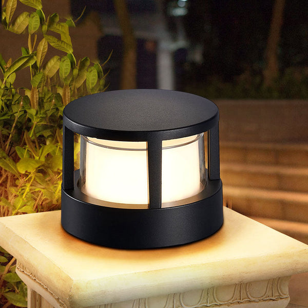 Outdoor LED Lights Aluminium Cylinder Lawn Post Light Waterproof Industrial Garden Pillar Lamp