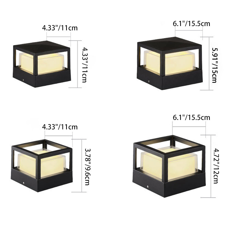 Outdoor LED Lights Aluminium Cylinder Lawn Post Light Waterproof Industrial Garden Pillar Lamp