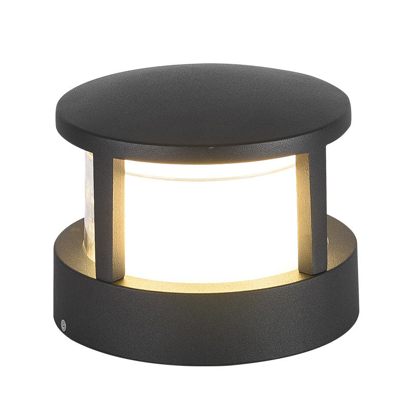 Outdoor LED Lights Aluminium Cylinder Lawn Post Light Waterproof Industrial Garden Pillar Lamp
