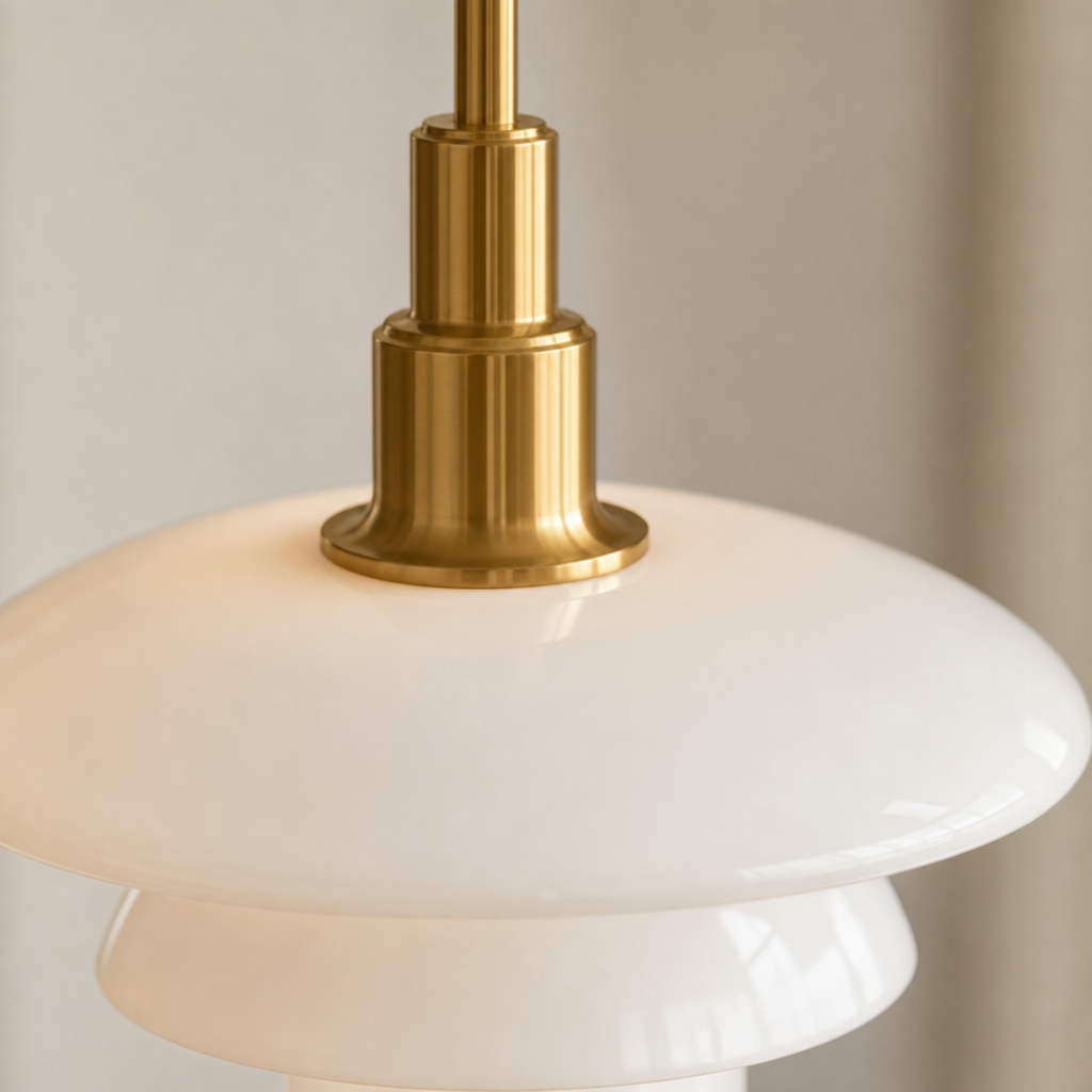 Three-Tier Opal Glass Pendant Light gallery 11 material close up
