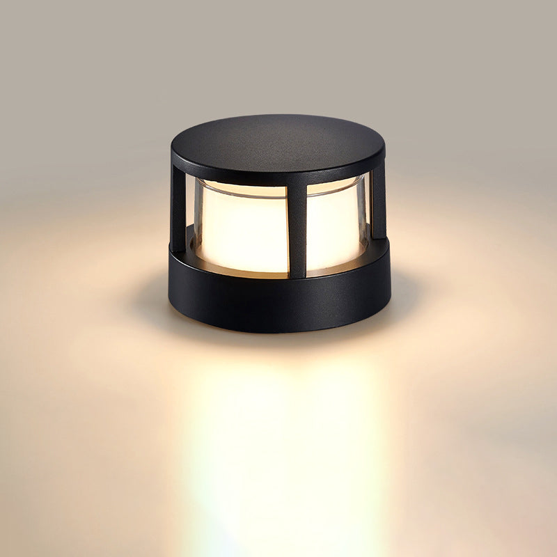 Outdoor LED Lights Aluminium Cylinder Lawn Post Light Waterproof Industrial Garden Pillar Lamp