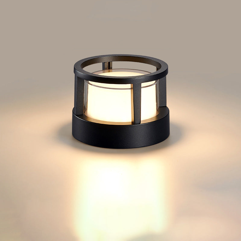 Outdoor LED Lights Aluminium Cylinder Lawn Post Light Waterproof Industrial Garden Pillar Lamp