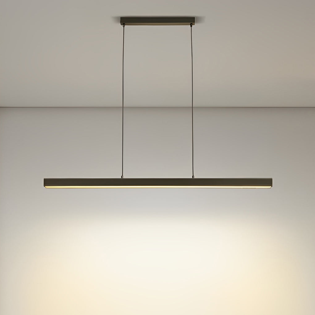 Black Pendant Light Modern 30 Inch Linear Rectangular LED Hanging Island Lighting