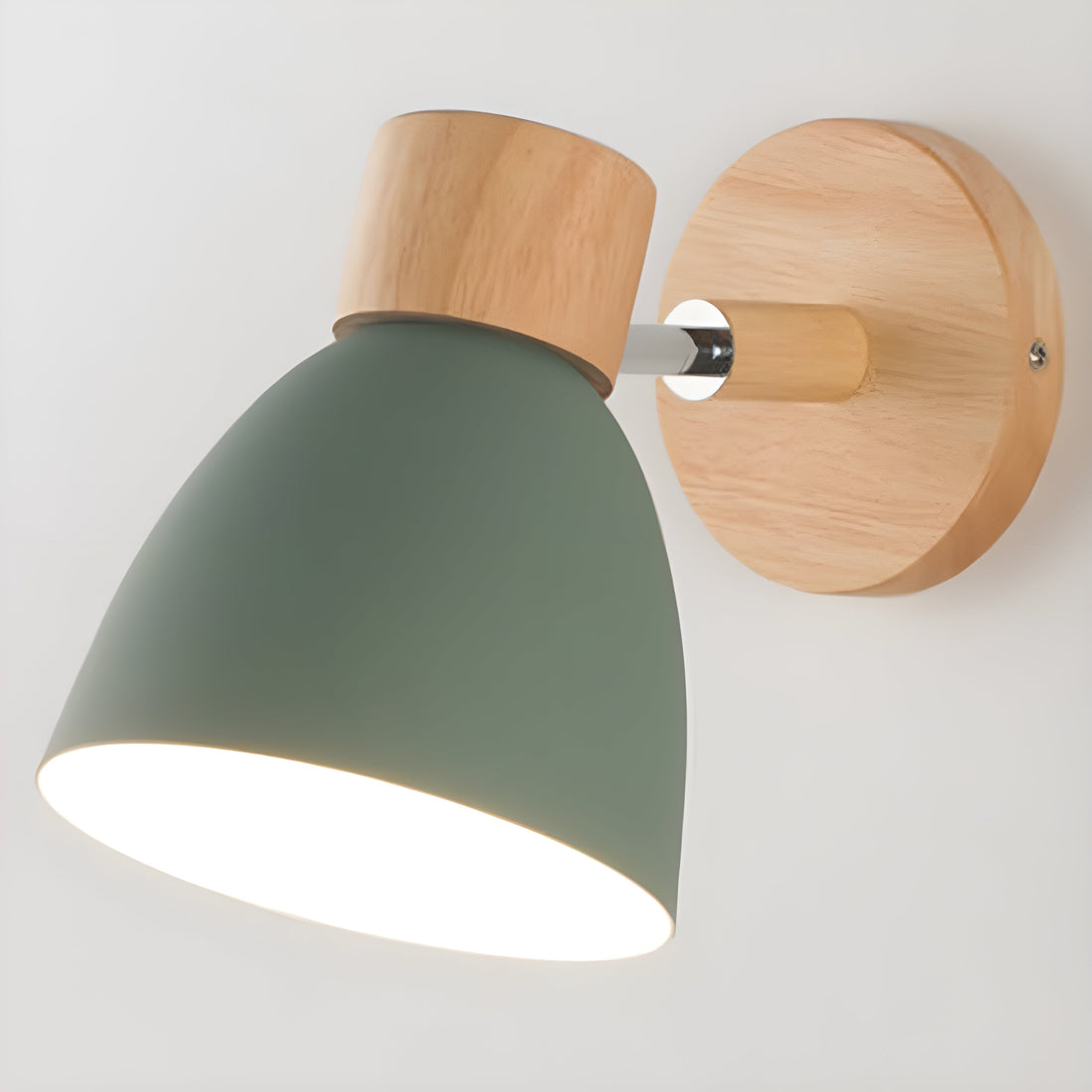 Wall Lamps for Bedroom Wood Nordic Sconce Dome Shade Pull Chain Switch Bedside
