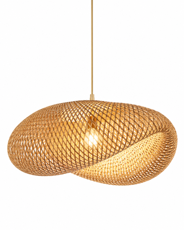 Rattan Pendant Light Woven Oval Dome Hanging Ceiling Lamp Dining Room Kitchen