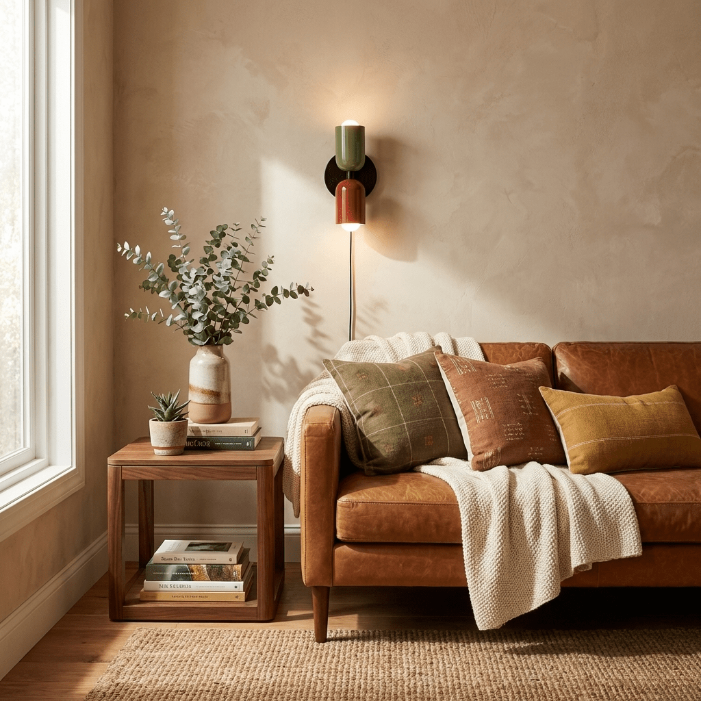 Dual Glow Wall Sconces Two Light Up Down Plug In Cord Switch Bedroom Living Room