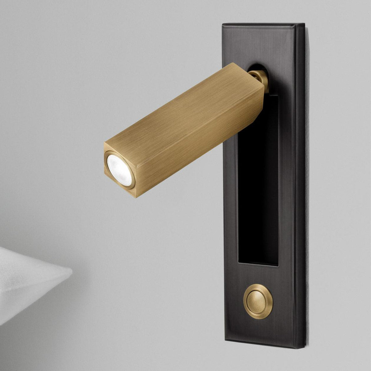 Reading Lamp Recessed Wall Mount Adjustable Spotlight Head Button Switch Bedside