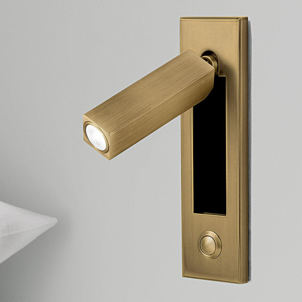 Reading Lamp Recessed Wall Mount Adjustable Spotlight Head Button Switch Bedside