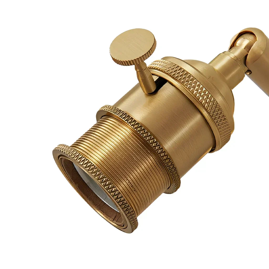 Art Deco Wall Sconce Fluted Glass Dome Shade Brass Finish Adjustable Bedroom Lighting
