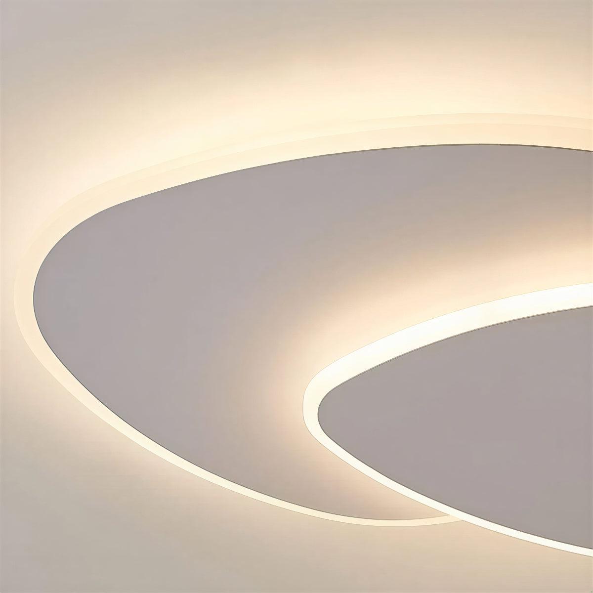LED Ceiling Lights Double-Layer Pebble Shape Dimmable Flush Mount Bedroom Living Room
