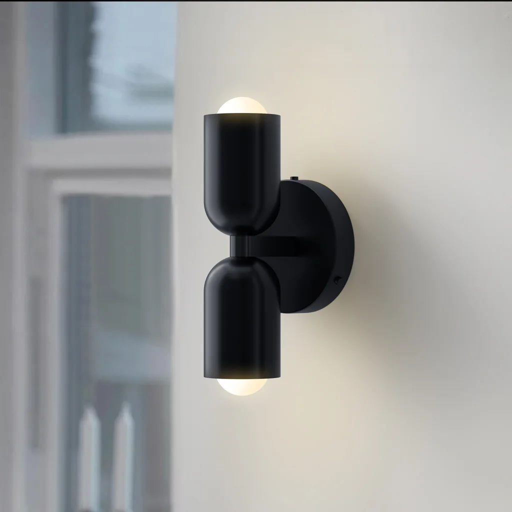Wall Sconces for Living Room 2-Light Up Down Dome Shade Bedroom Bedside Lighting