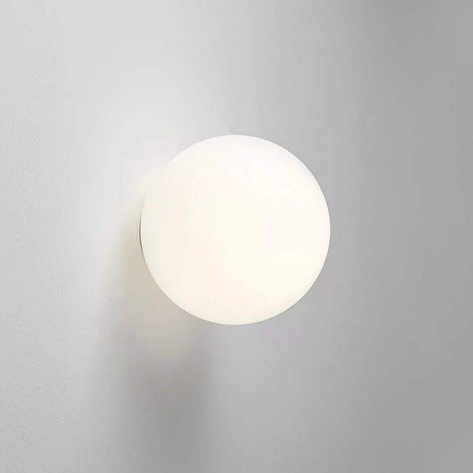 LED Modern Wall Lights Frosted Glass Globe 1-Light Round Sconce Bathroom Bedroom