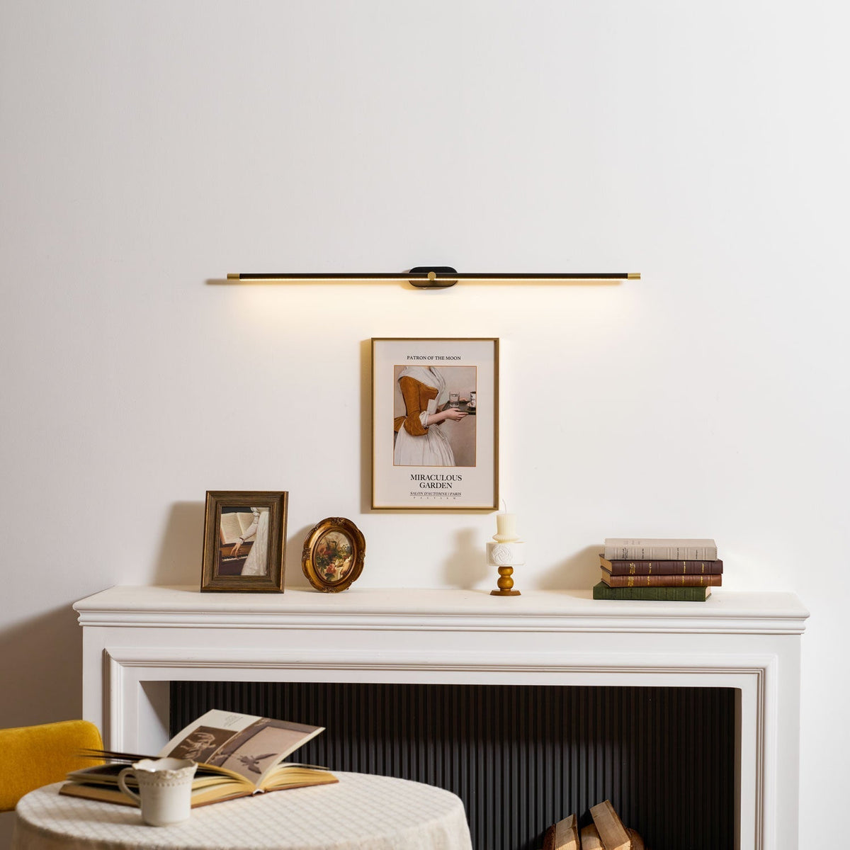 Linear Sconce Integrated LED Light Bar Black Brass Metal Hardwired Wall Vanity