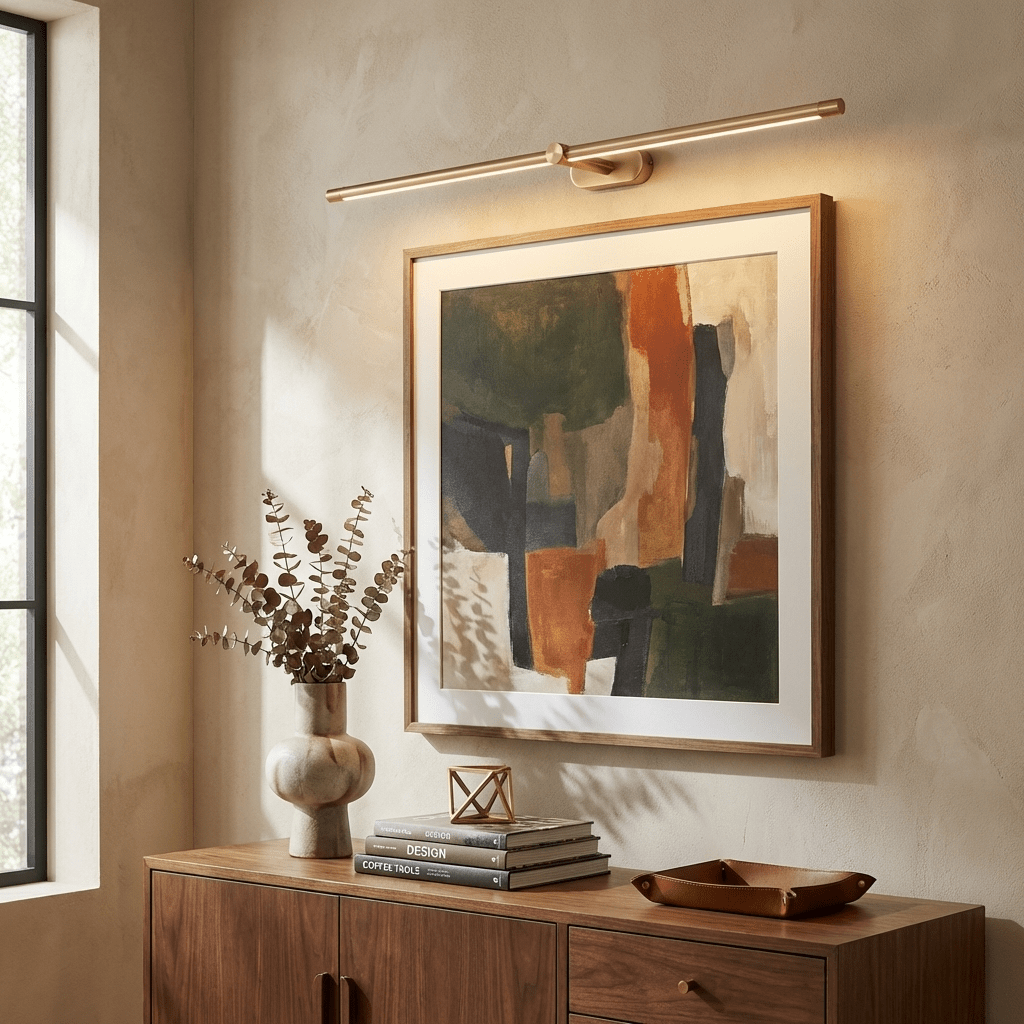 Linear Sconce Integrated LED Light Bar Black Brass Metal Hardwired Wall Vanity