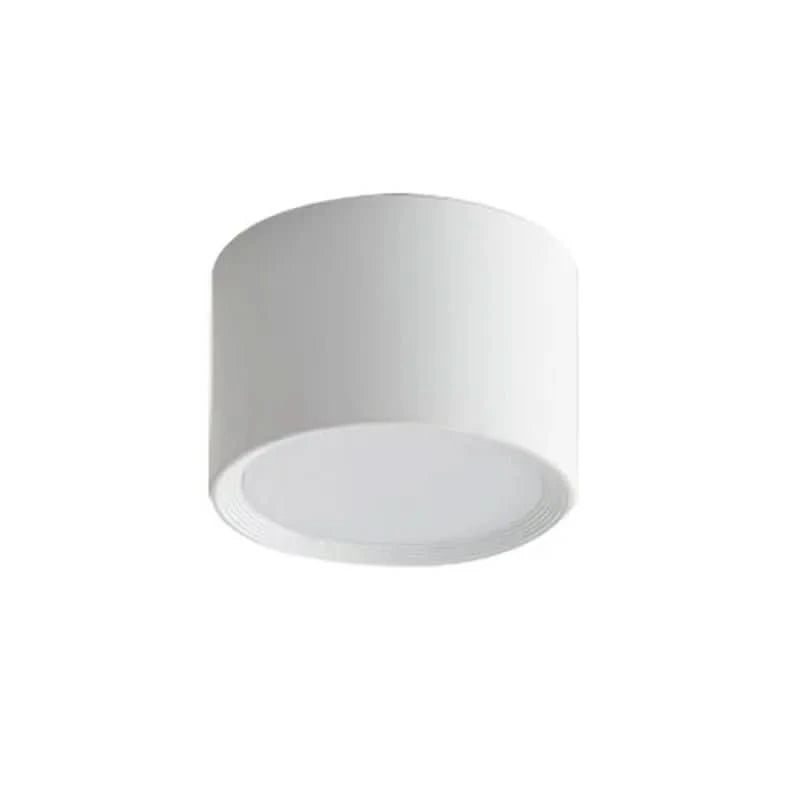 LED Ceiling Light Fixture Round Surface Mount Black Cylinder Downlight Warm White