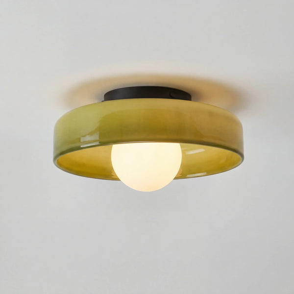 Flush Mount Wall Sconce Glass Disc Ceiling Light Globe Shade Modern Indoor Lighting