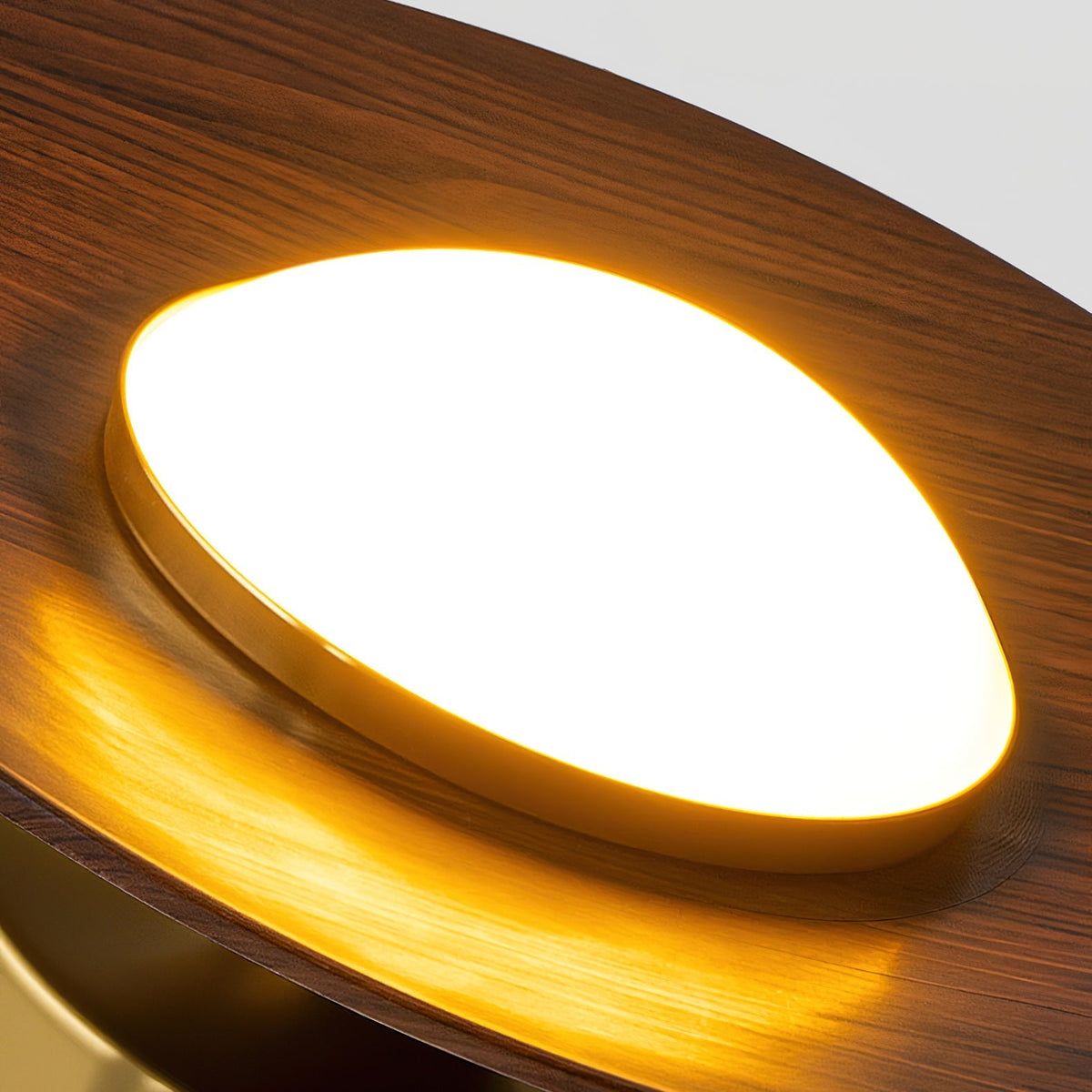 Walnut Disc Ceiling Lights Brass Canopy Semi Flush Mount Dome Shade Bedroom Hallway