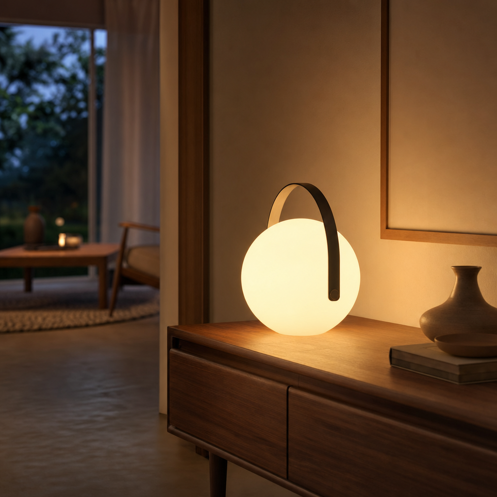 LED Table Lamp Portable Dimmable Globe Night Light Remote Control Timer Bedside