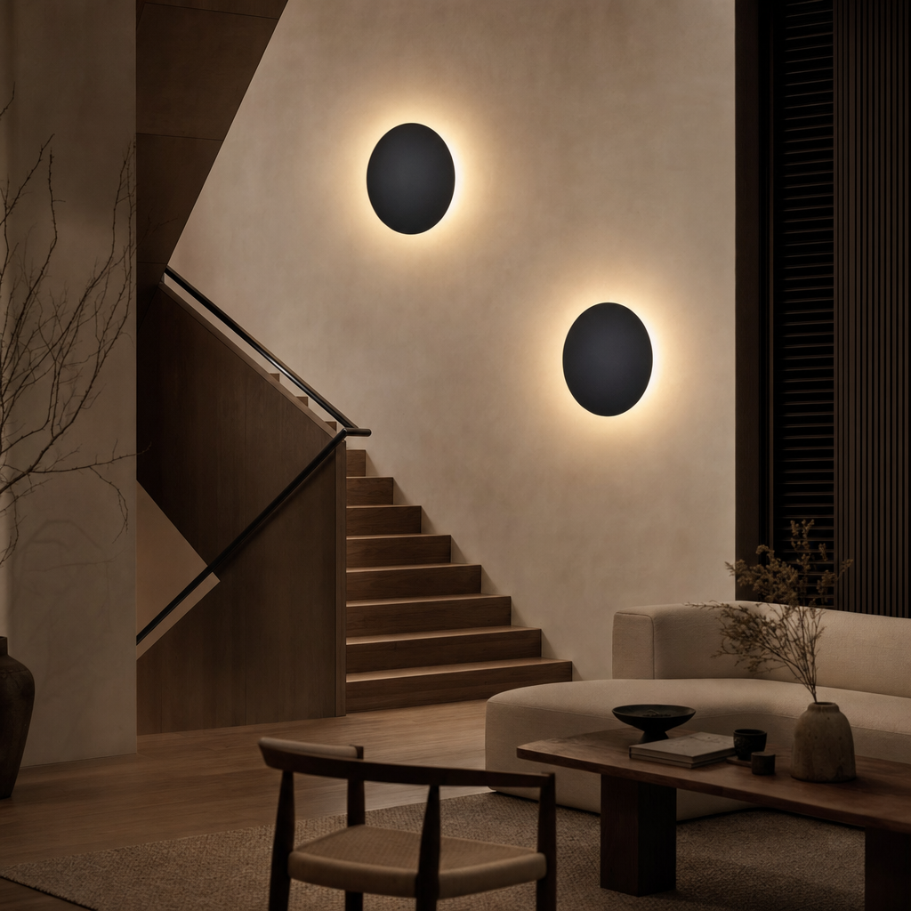 LED Lamps for Home Round Wall Sconce Backlit Halo Glow Indoor Accent Lighting