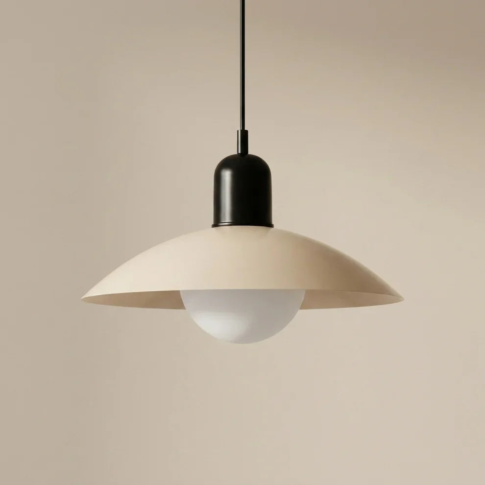 Metal Pendant Light Macaron Dome Shade Glass Globe Scandinavian Over Table Ceiling