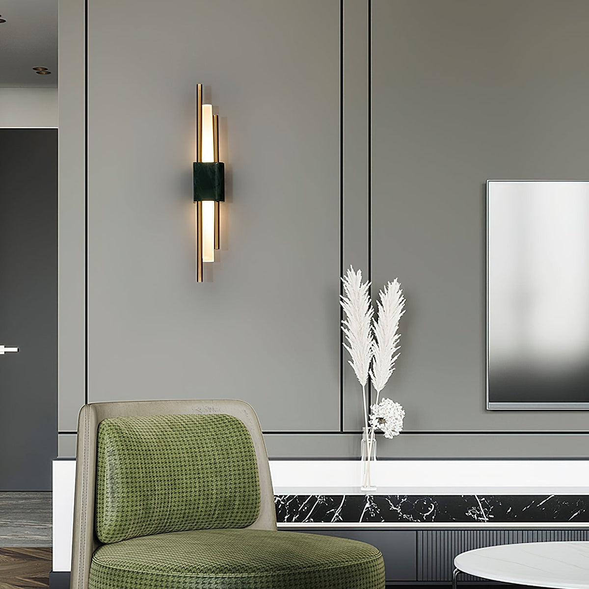 Alcochete wall sconce marble panel thickness