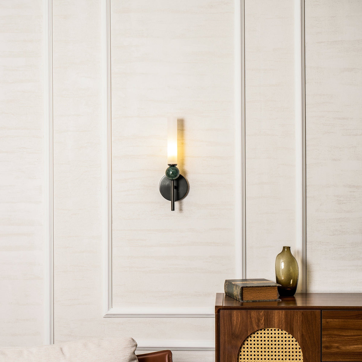 Aljezur wall sconce brass finish warm glow comparison