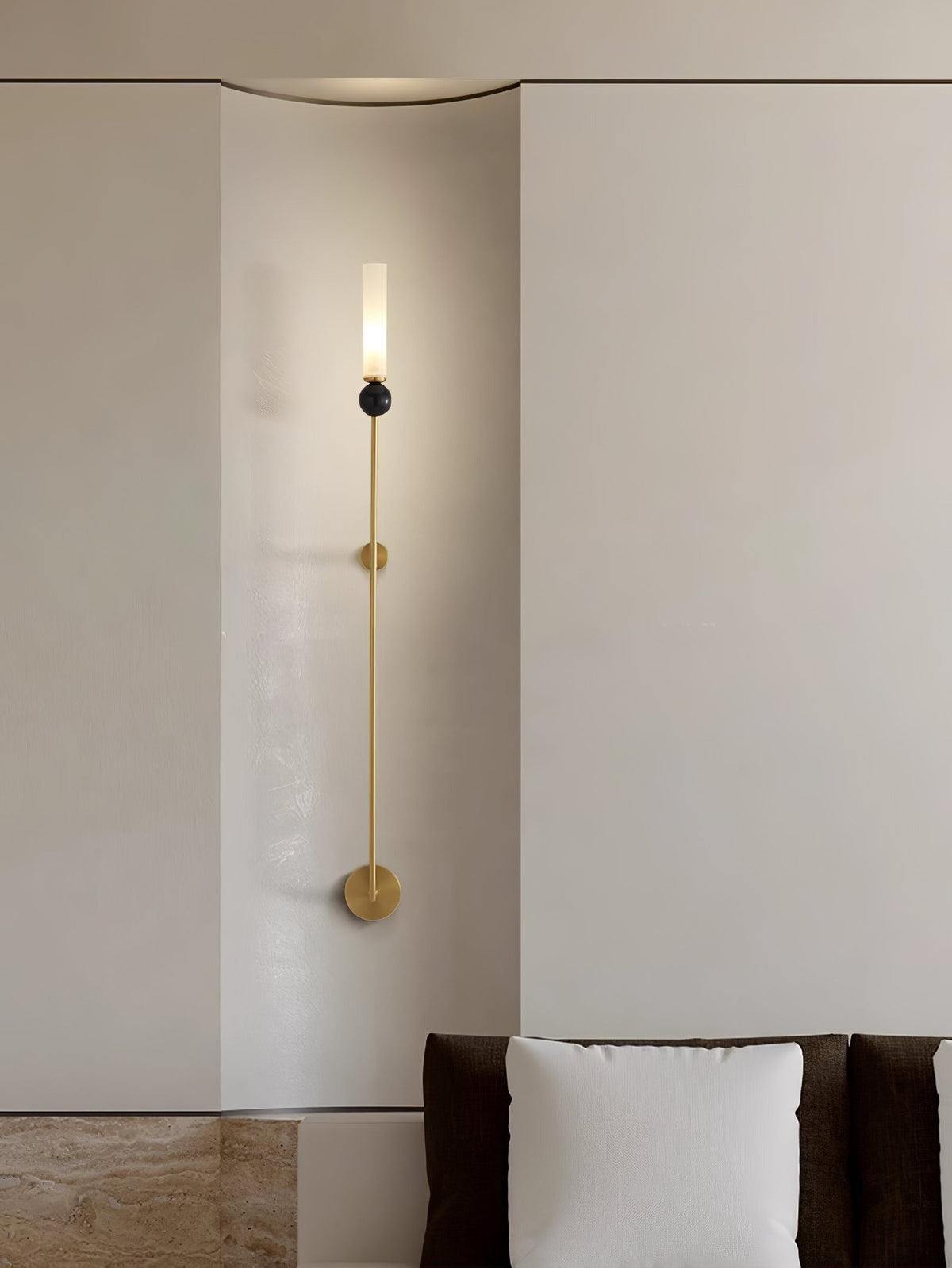 Aljezur wall sconce in hallway entry, warm ambient lighting effect