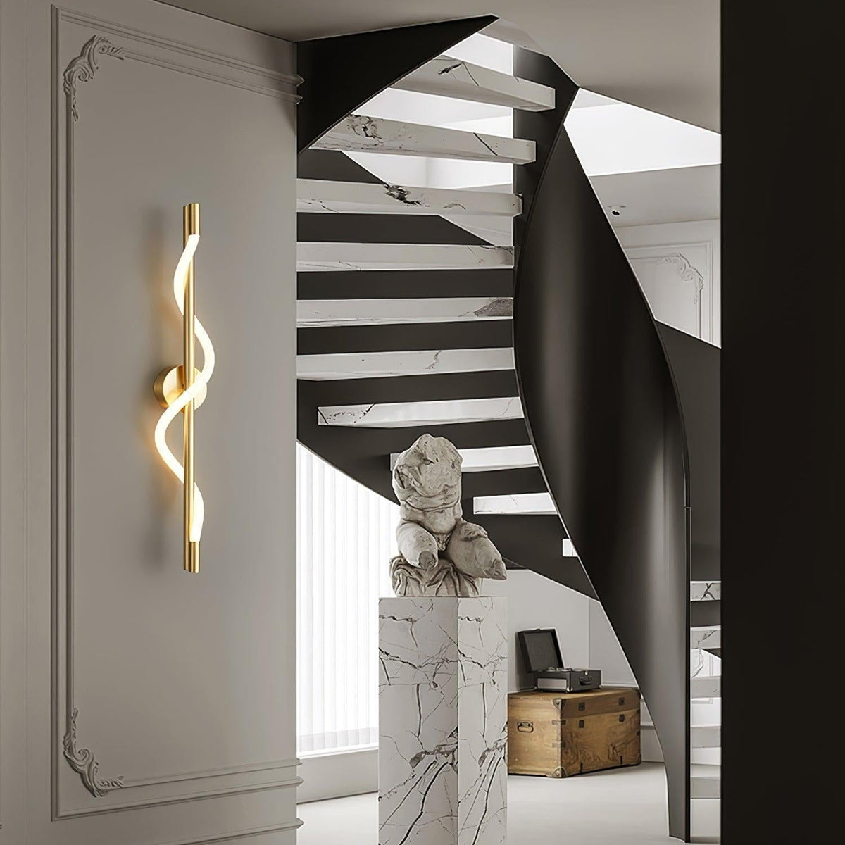 Alvito wall sconce brass and black finish options, all variants shown