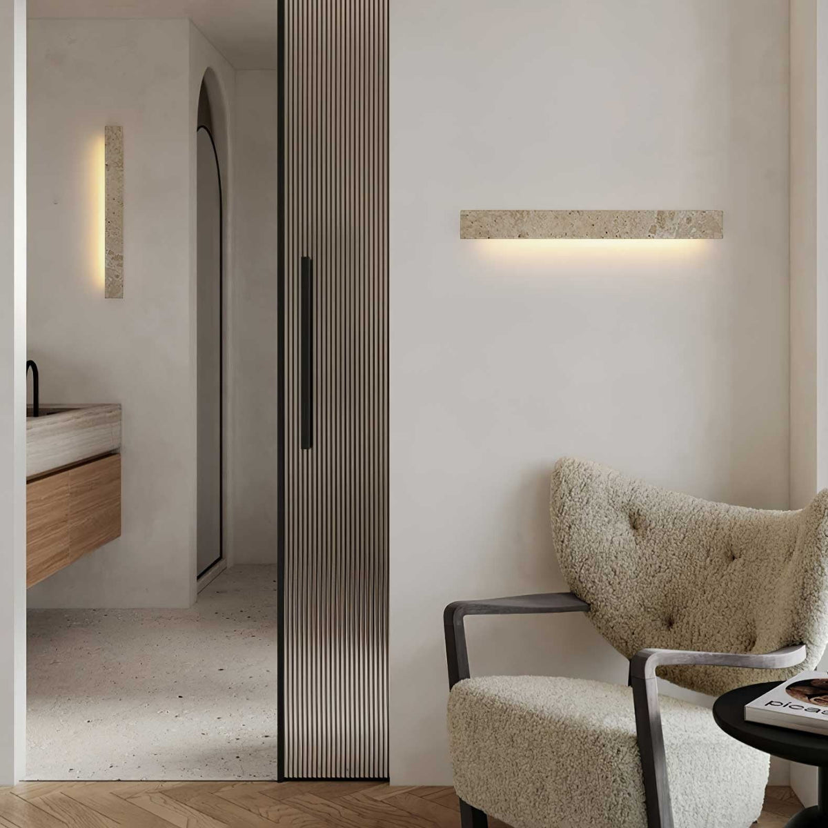 Barrancos wall light side profile showing depth