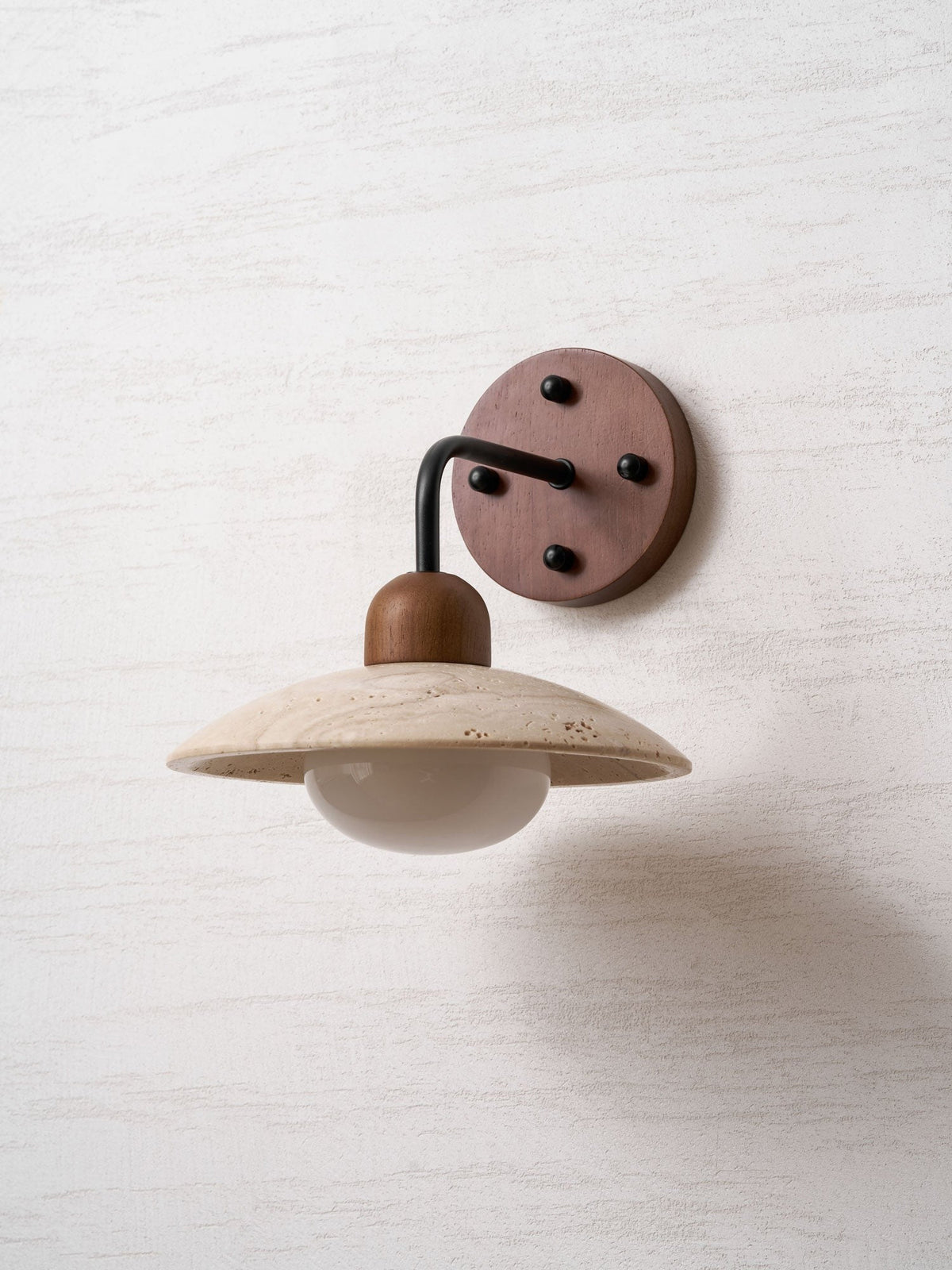Boticas wall sconce detail of brass hardware and finish