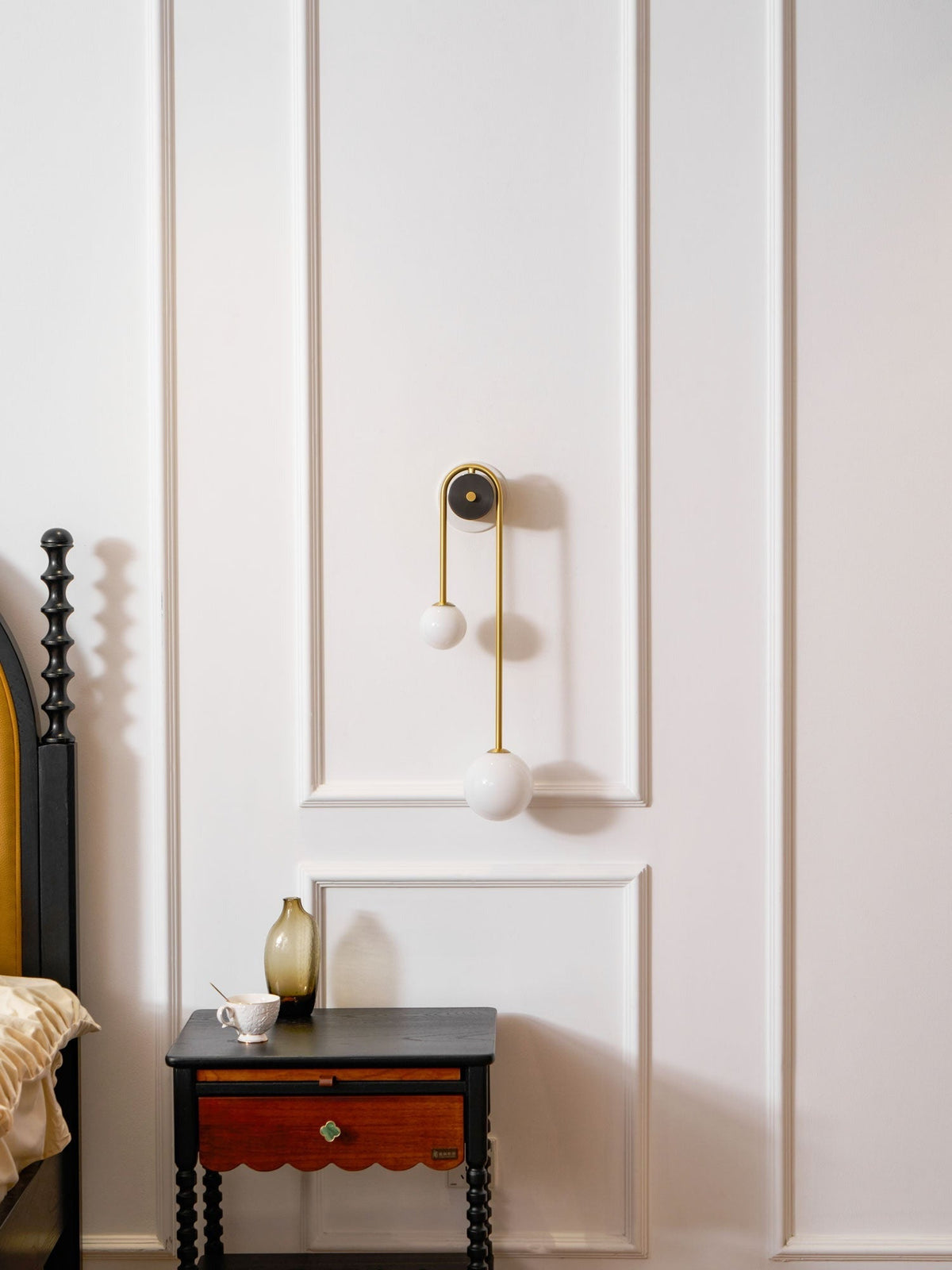 Brass patina detail on Alcoutim wall sconce