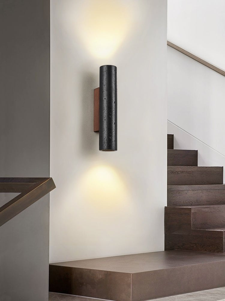 Ceiling glow created by upward emission from 23.6 in sconce