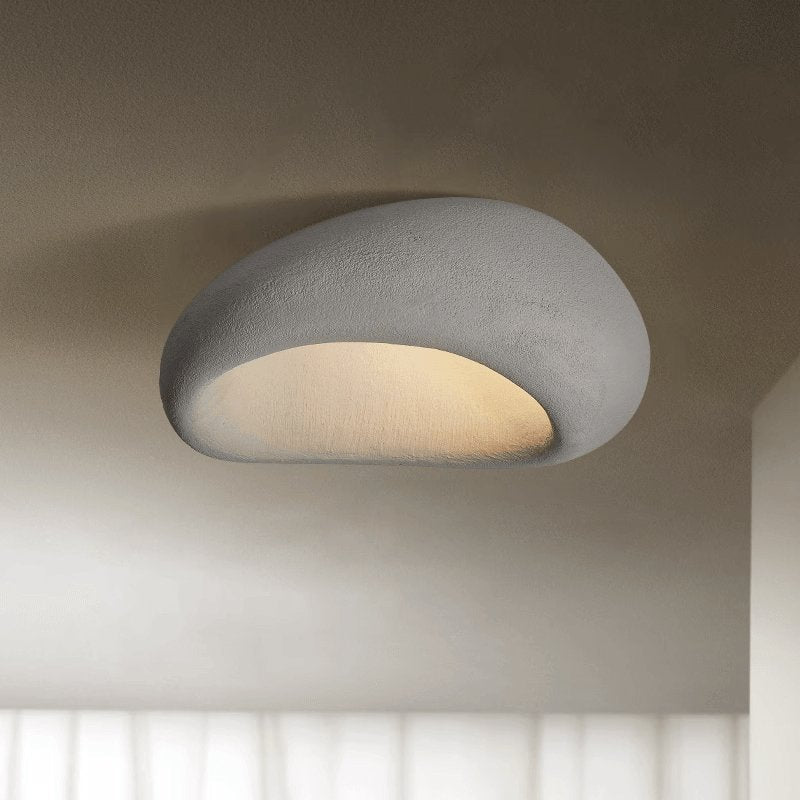 Celestia Textured Cloud Ceiling Light – Cement gray