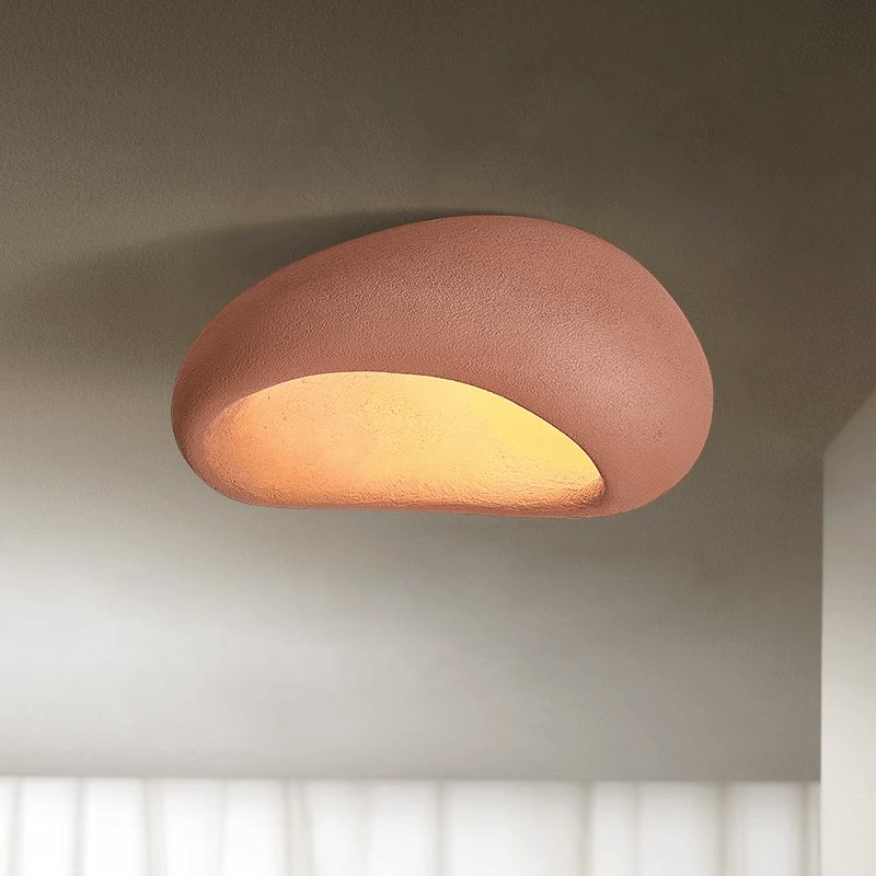 Celestia Textured Cloud Ceiling Light – Brick red