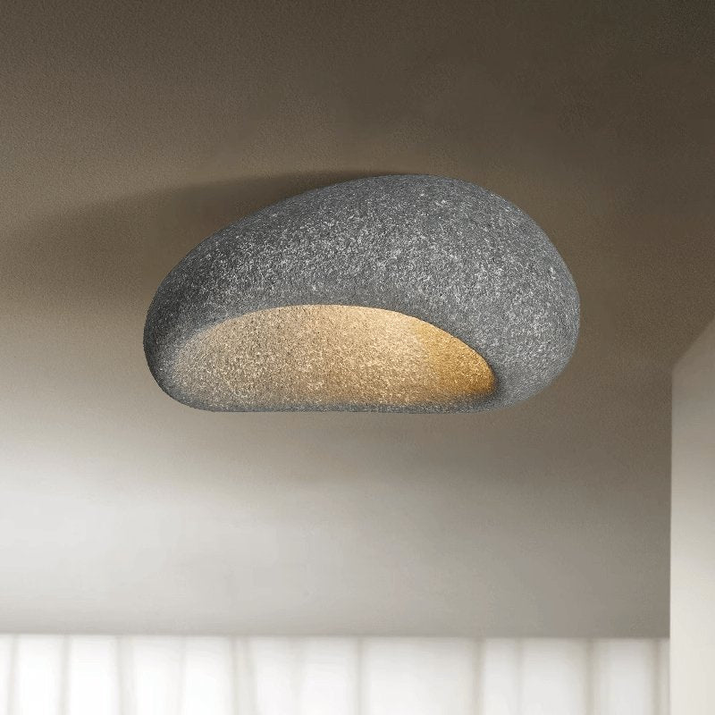 Celestia Textured Cloud Ceiling Light – Dark gray stone spots