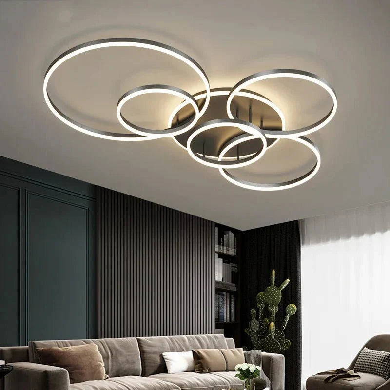 Circle Interlocking Ring LED Flush Mount – view 3
